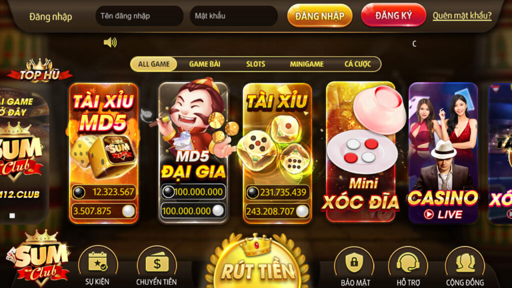 Hướng dẫn đăng nhập tài khoản và tham gia chơi game bài tại Sumclub